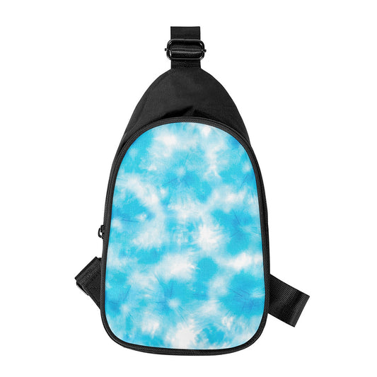 Blue Shibori Tie Dye Print Chest Bag