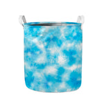 Blue Shibori Tie Dye Print Collapsible Laundry Basket