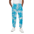 Blue Shibori Tie Dye Print Cotton Sweatpants