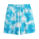Blue Shibori Tie Dye Print Cotton Shorts