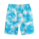 Blue Shibori Tie Dye Print Cotton Shorts
