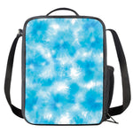Blue Shibori Tie Dye Print Crossbody Lunch Bag