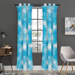 Blue Shibori Tie Dye Print Curtain