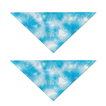 Blue Shibori Tie Dye Print Dog Bandana