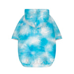 Blue Shibori Tie Dye Print Dog Zip Up Hoodie