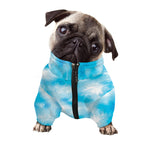 Blue Shibori Tie Dye Print Dog Zip Up Jacket