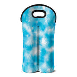 Blue Shibori Tie Dye Print Double Neoprene Wine Tote