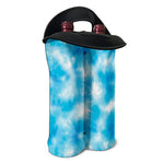 Blue Shibori Tie Dye Print Double Neoprene Wine Tote