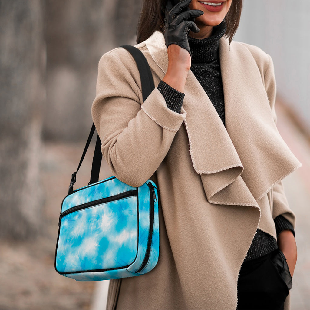 Blue Shibori Tie Dye Print Double Strap Bible Bag