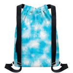 Blue Shibori Tie Dye Print Drawstring Backpack