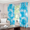 Blue Shibori Tie Dye Print Extra Wide Grommet Curtains