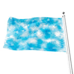 Blue Shibori Tie Dye Print Flag