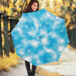 Blue Shibori Tie Dye Print Foldable Umbrella