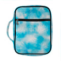 Blue Shibori Tie Dye Print Front Pocket Bible Bag