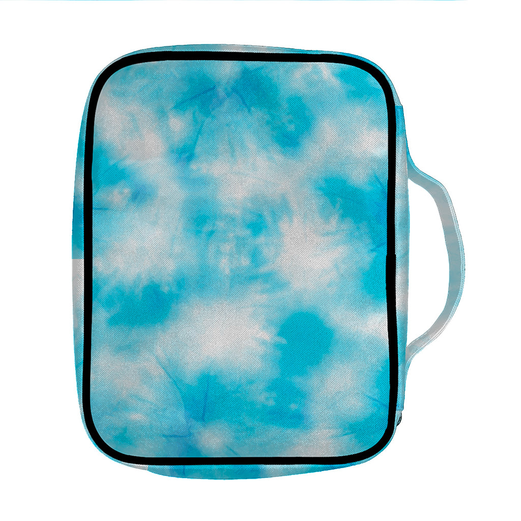 Blue Shibori Tie Dye Print Front Pocket Bible Bag