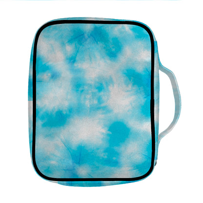 Blue Shibori Tie Dye Print Front Pocket Bible Bag