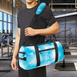 Blue Shibori Tie Dye Print Gym Bag