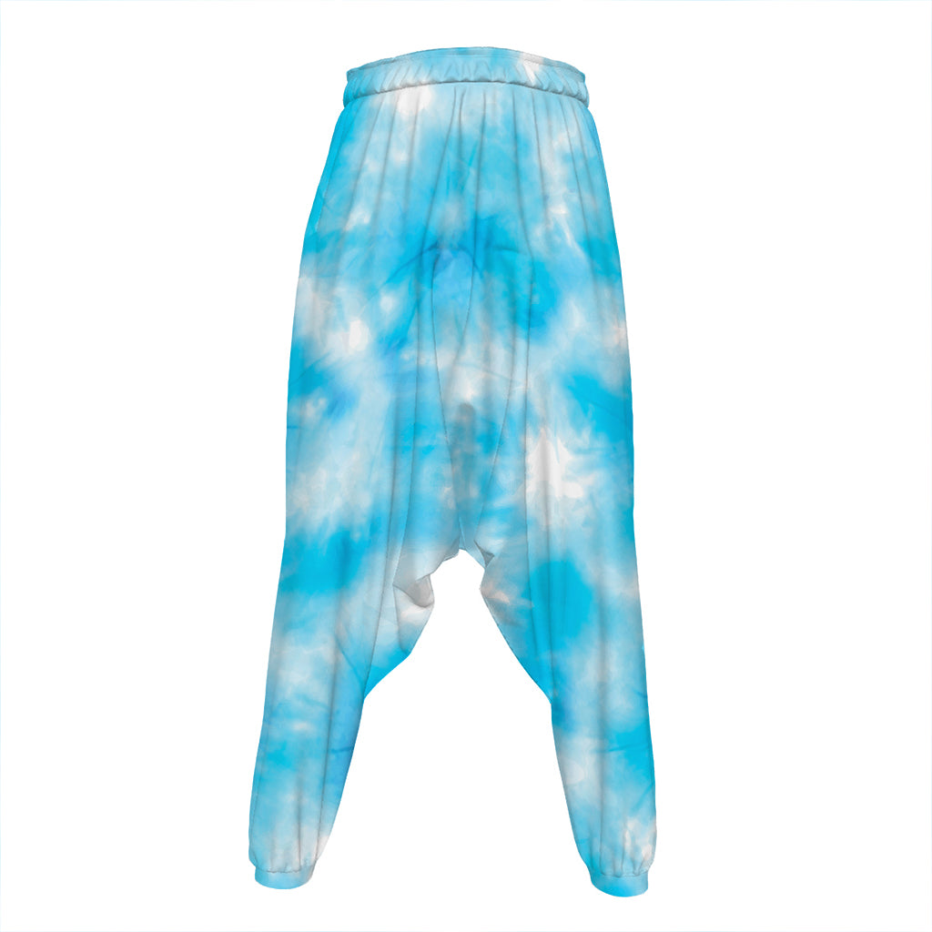 Blue Shibori Tie Dye Print Hammer Pants