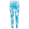 Blue Shibori Tie Dye Print High-Waisted Pocket Leggings