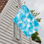Blue Shibori Tie Dye Print House Flag
