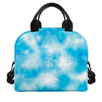 Blue Shibori Tie Dye Print Insulated Lunch Bag