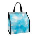 Blue Shibori Tie Dye Print Insulated Lunch Tote