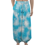 Blue Shibori Tie Dye Print Lantern Pants