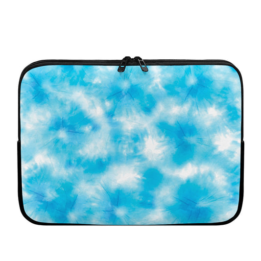 Blue Shibori Tie Dye Print Laptop Sleeve