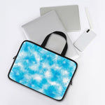 Blue Shibori Tie Dye Print Laptop Sleeve With Handle