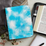 Blue Shibori Tie Dye Print Leather Bible Cover