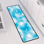 Blue Shibori Tie Dye Print Long Kitchen Mat