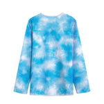 Blue Shibori Tie Dye Print Long Sleeve Short Coat