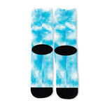 Blue Shibori Tie Dye Print Long Socks