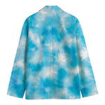 Blue Shibori Tie Dye Print Men's Blazer