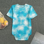 Blue Shibori Tie Dye Print Men's Bodysuit