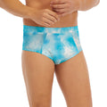 Blue Shibori Tie Dye Print Men's Briefs
