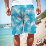 Blue Shibori Tie Dye Print Men's Cargo Shorts