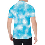 Blue Shibori Tie Dye Print Men's Shirt
