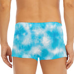 Blue Shibori Tie Dye Print Men's Short Boxer Briefs