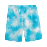 Blue Shibori Tie Dye Print Men's Sports Shorts