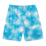 Blue Shibori Tie Dye Print Men's Swim Trunks