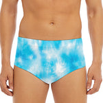 Blue Shibori Tie Dye Print Men's Triangle Swim Briefs