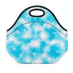 Blue Shibori Tie Dye Print Neoprene Lunch Bag