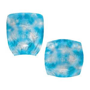 Blue Shibori Tie Dye Print Office Chair Cover