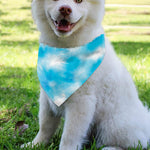 Blue Shibori Tie Dye Print Over The Collar Dog Bandana