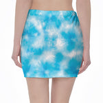 Blue Shibori Tie Dye Print Pencil Mini Skirt