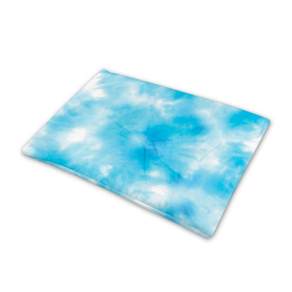 Blue Shibori Tie Dye Print Pet Cooling Mat Cover