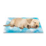 Blue Shibori Tie Dye Print Pet Cooling Mat Cover
