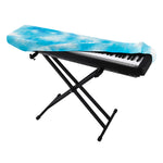 Blue Shibori Tie Dye Print Piano Keyboard Cover