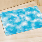 Blue Shibori Tie Dye Print Polyester Doormat
